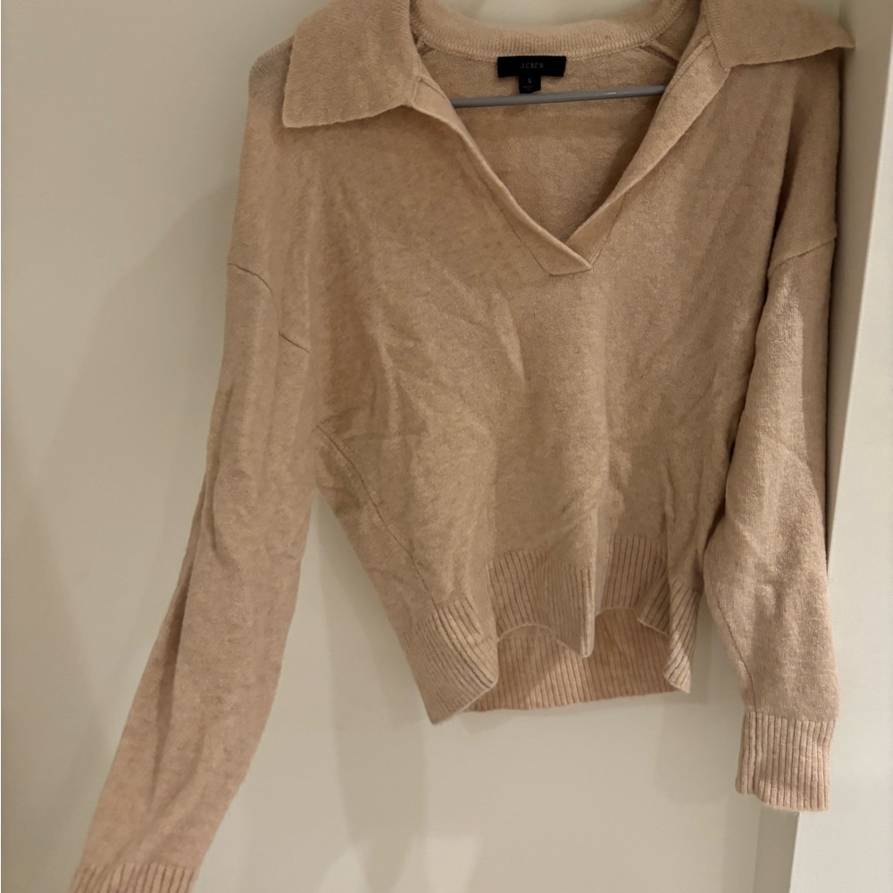 J. Crew Beige V-Neck Sweater